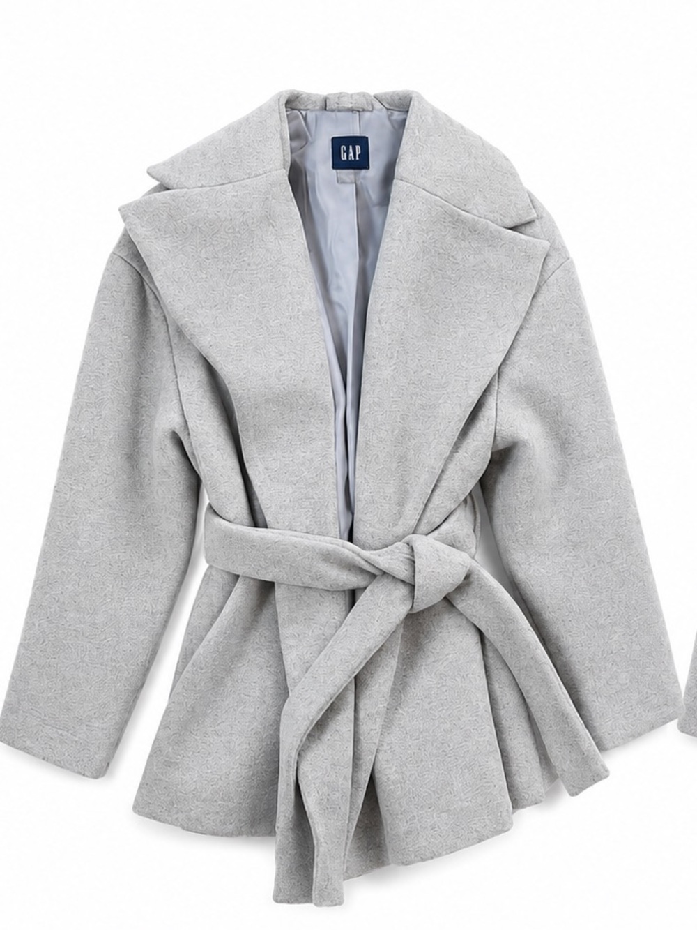 GAP Oversized Wrap Top Coat Gray Tie Belt | Minimalist, Classic | Women’s S